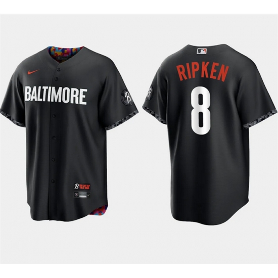 Men Baltimore Orioles 8 Cal Ripken Jr Black 2023 City Connect Cool Base Stitched Baseball Jersey Men Baltimore Orioles 8 Cal Ripken Jr Black 2023 City Connect Cool Base Stitched Baseball Jersey