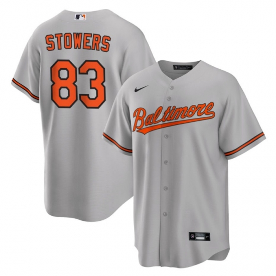 Men Baltimore Orioles 83 Kyle Stowers Grey Cool Base Stitched Jersey Men Baltimore Orioles 83 Kyle Stowers Grey Cool Base Stitched Jersey