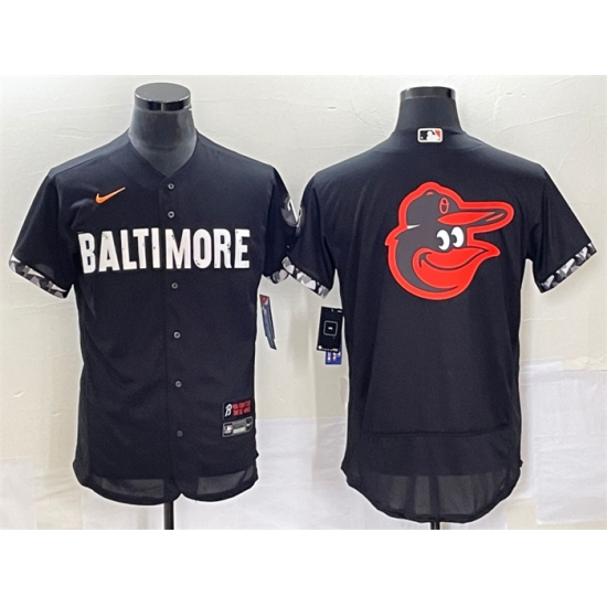 Men Baltimore Orioles Big Logo In Back Black 2023 City Connect Flex Base Stitched Baseball Jersey Men Baltimore Orioles Big Logo In Back Black 2023 City Connect Flex Base Stitched Baseball Jersey
