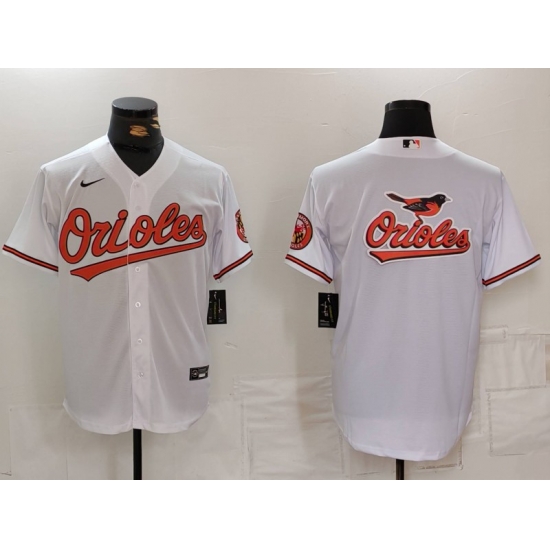 Men Baltimore Orioles Big Logo White 2024 Home Limited Cool Base Stitched Baseball Jersey 3 Men Baltimore Orioles Big Logo White 2024 Home Limited Cool Base Stitched Baseball Jersey 3