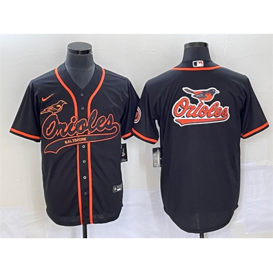 Men Baltimore Orioles Black Team Big Logo Cool Base Stitched Jersey 2 Men Baltimore Orioles Black Team Big Logo Cool Base Stitched Jersey 2