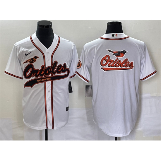 Men Baltimore Orioles White Team Big Logo Cool Base Stitched JerseyS Men Baltimore Orioles White Team Big Logo Cool Base Stitched JerseyS