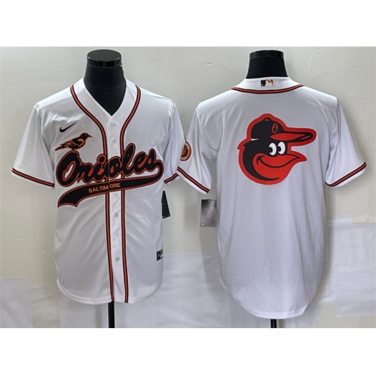Men Baltimore Orioles White Team Big Logo Cool Base Stitched Jersey Men Baltimore Orioles White Team Big Logo Cool Base Stitched Jersey
