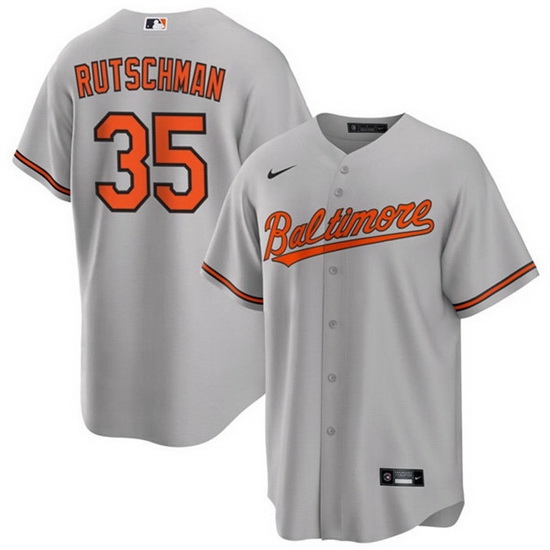 Men's Baltimore Orioles #35 Adley Rutschman Gray Cool Base Stitched Jersey Men's Baltimore Orioles #35 Adley Rutschman Gray Cool Base Stitched Jersey