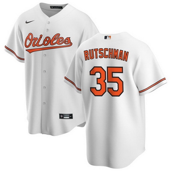 Men's Baltimore Orioles #35 Adley Rutschman White Cool Base Stitched Jersey Men's Baltimore Orioles #35 Adley Rutschman White Cool Base Stitched Jersey