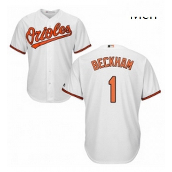 Mens Majestic Baltimore Orioles 1 Tim Beckham Replica White Home Cool Base MLB Jersey Mens Majestic Baltimore Orioles 1 Tim Beckham Replica White Home Cool Base MLB Jersey