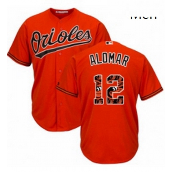 Mens Majestic Baltimore Orioles 12 Roberto Alomar Authentic Orange Team Logo Fashion Cool Base MLB Jersey Mens Majestic Baltimore Orioles 12 Roberto Alomar Authentic Orange Team Logo Fashion Cool Base MLB Jersey