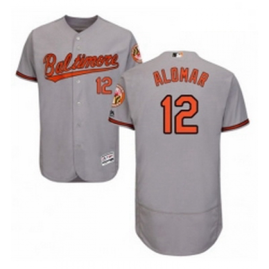 Mens Majestic Baltimore Orioles 12 Roberto Alomar Grey Road Flex Base Authentic Collection MLB Jersey Mens Majestic Baltimore Orioles 12 Roberto Alomar Grey Road Flex Base Authentic Collection MLB Jersey
