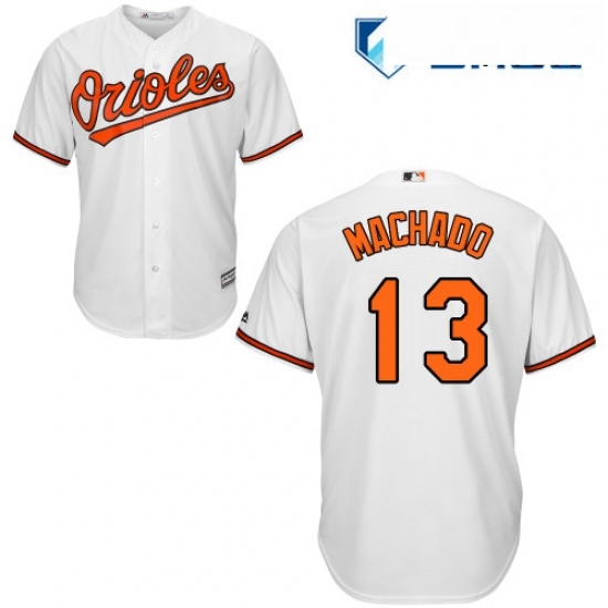 Mens Majestic Baltimore Orioles 13 Manny Machado Replica White Home Cool Base MLB Jersey Mens Majestic Baltimore Orioles 13 Manny Machado Replica White Home Cool Base MLB Jersey