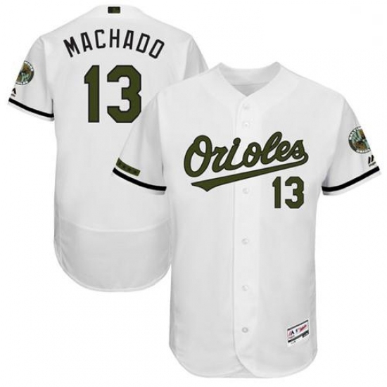 Mens Majestic Baltimore Orioles 13 Manny Machado White Flexbase Authentic Collection Memorial Day MLB Jersey Mens Majestic Baltimore Orioles 13 Manny Machado White Flexbase Authentic Collection Memorial Day MLB Jersey