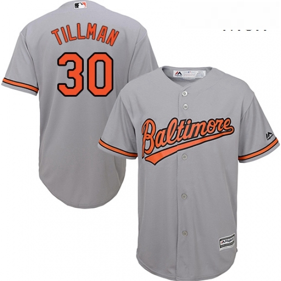 Mens Majestic Baltimore Orioles 30 Chris Tillman Replica Grey Road Cool Base MLB Jersey Mens Majestic Baltimore Orioles 30 Chris Tillman Replica Grey Road Cool Base MLB Jersey