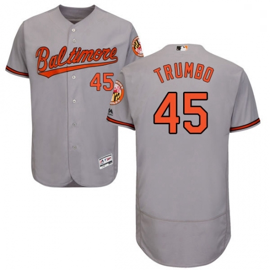 Mens Majestic Baltimore Orioles 45 Mark Trumbo Grey Road Flex Base Authentic Collection MLB Jersey Mens Majestic Baltimore Orioles 45 Mark Trumbo Grey Road Flex Base Authentic Collection MLB Jersey