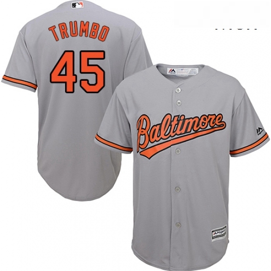 Mens Majestic Baltimore Orioles 45 Mark Trumbo Replica Grey Road Cool Base MLB Jersey Mens Majestic Baltimore Orioles 45 Mark Trumbo Replica Grey Road Cool Base MLB Jersey
