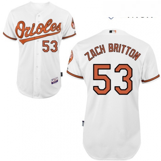 Mens Majestic Baltimore Orioles 53 Zach Britton Replica White Home Cool Base MLB Jersey Mens Majestic Baltimore Orioles 53 Zach Britton Replica White Home Cool Base MLB Jersey