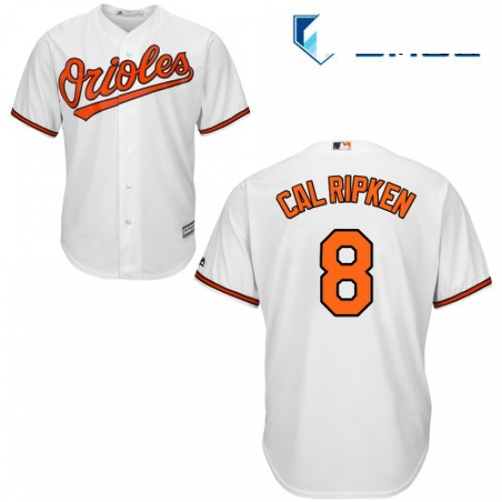 Mens Majestic Baltimore Orioles 8 Cal Ripken Replica White Home Cool Base MLB Jersey Mens Majestic Baltimore Orioles 8 Cal Ripken Replica White Home Cool Base MLB Jersey