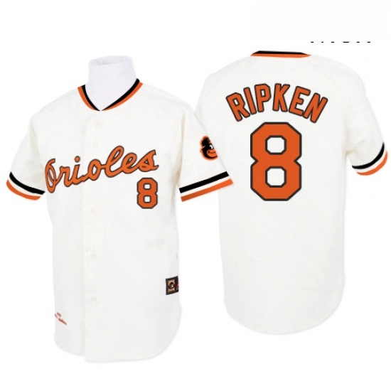 Mens Mitchell and Ness 1970 Baltimore Orioles 8 Cal Ripken Authentic White Throwback MLB Jersey Mens Mitchell and Ness 1970 Baltimore Orioles 8 Cal Ripken Authentic White Throwback MLB Jersey