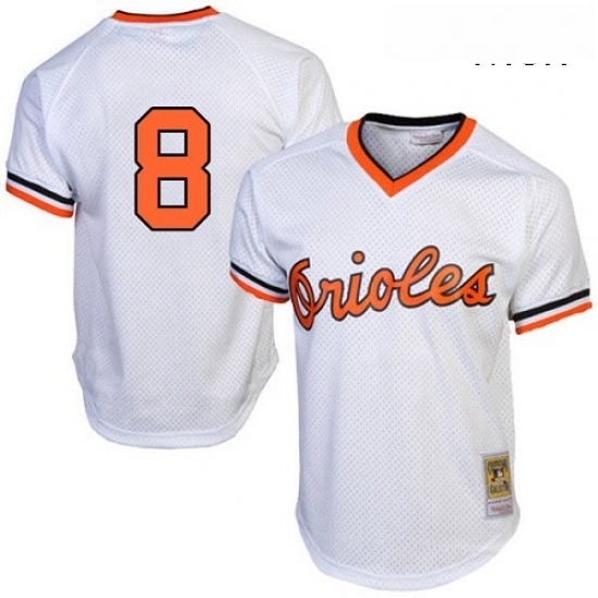 Mens Mitchell and Ness 1985 Baltimore Orioles 8 Cal Ripken Authentic White Throwback MLB Jersey Mens Mitchell and Ness 1985 Baltimore Orioles 8 Cal Ripken Authentic White Throwback MLB Jersey