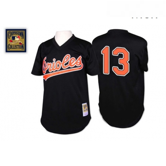 Mens Mitchell and Ness Baltimore Orioles 13 Manny Machado Replica Black Throwback MLB Jersey Mens Mitchell and Ness Baltimore Orioles 13 Manny Machado Replica Black Throwback MLB Jersey