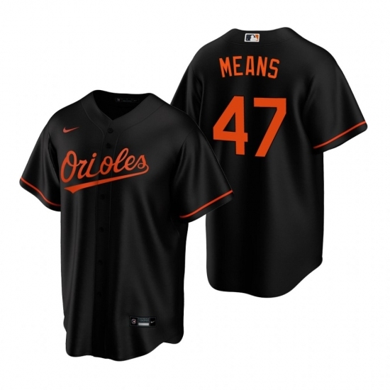 Mens Nike Baltimore Orioles 47 John Means Black Alternate Stitched Baseball Jersey Mens Nike Baltimore Orioles 47 John Means Black Alternate Stitched Baseball Jersey