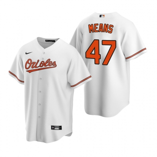 Mens Nike Baltimore Orioles 47 John Means White Home Stitched Baseball Jersey Mens Nike Baltimore Orioles 47 John Means White Home Stitched Baseball Jersey