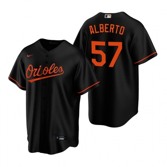 Mens Nike Baltimore Orioles 57 Hanser Alberto Black Alternate Stitched Baseball Jersey Mens Nike Baltimore Orioles 57 Hanser Alberto Black Alternate Stitched Baseball Jersey