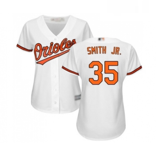 Womens Baltimore Orioles 35 Dwight Smith Jr Replica White Home Cool Base Baseball Jersey Womens Baltimore Orioles 35 Dwight Smith Jr Replica White Home Cool Base Baseball Jersey