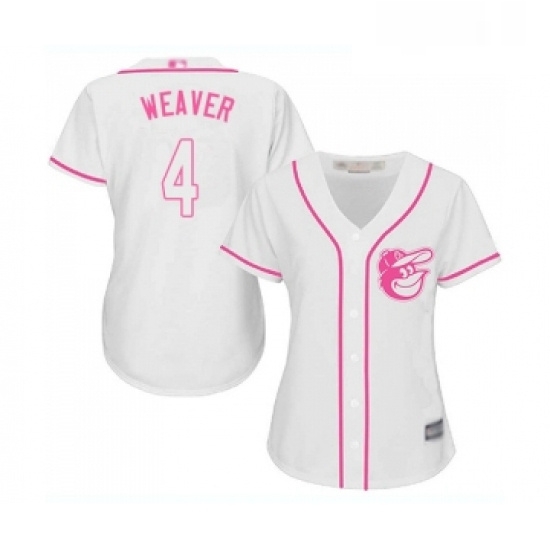 Womens Baltimore Orioles 4 Earl Weaver Replica White Fashion Cool Base Baseball Jersey 