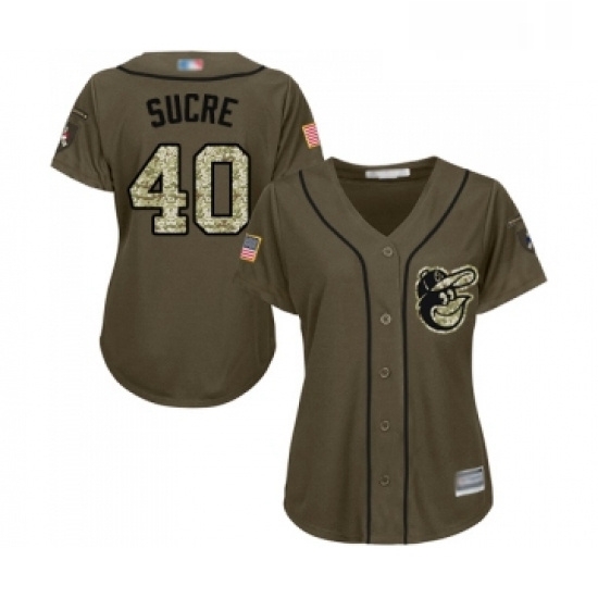 Womens Baltimore Orioles 40 Jesus Sucre Authentic Green Salute to Service Baseball Jersey Womens Baltimore Orioles 40 Jesus Sucre Authentic Green Salute to Service Baseball Jersey