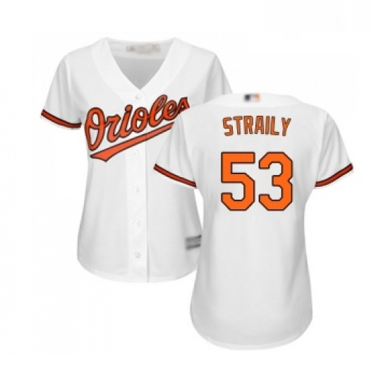 Womens Baltimore Orioles 53 Dan Straily Replica White Home Cool Base Baseball Jersey Womens Baltimore Orioles 53 Dan Straily Replica White Home Cool Base Baseball Jersey