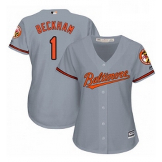 Womens Majestic Baltimore Orioles 1 Tim Beckham Authentic Grey Road Cool Base MLB Jersey Womens Majestic Baltimore Orioles 1 Tim Beckham Authentic Grey Road Cool Base MLB Jersey