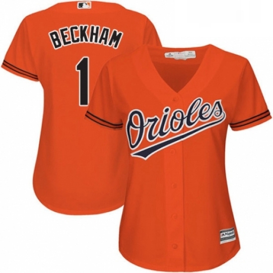 Womens Majestic Baltimore Orioles 1 Tim Beckham Authentic Orange Alternate Cool Base MLB Jersey Womens Majestic Baltimore Orioles 1 Tim Beckham Authentic Orange Alternate Cool Base MLB Jersey