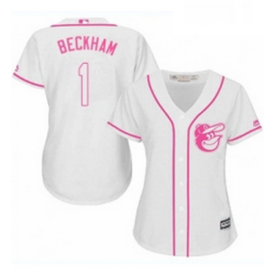 Womens Majestic Baltimore Orioles 1 Tim Beckham Replica White Fashion Cool Base MLB Jersey Womens Majestic Baltimore Orioles 1 Tim Beckham Replica White Fashion Cool Base MLB Jersey