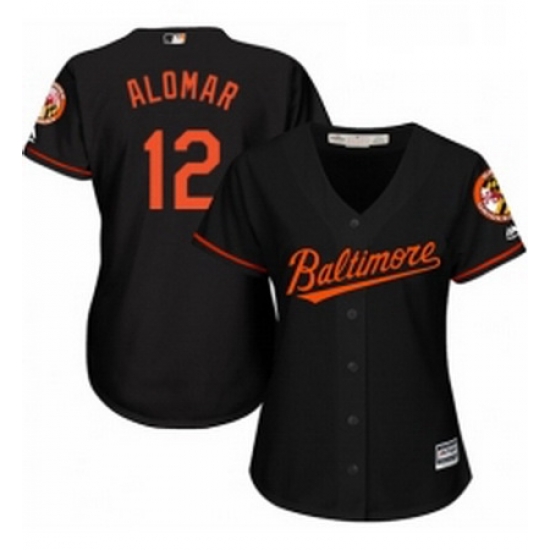 Womens Majestic Baltimore Orioles 12 Roberto Alomar Authentic Black Alternate Cool Base MLB Jersey Womens Majestic Baltimore Orioles 12 Roberto Alomar Authentic Black Alternate Cool Base MLB Jersey