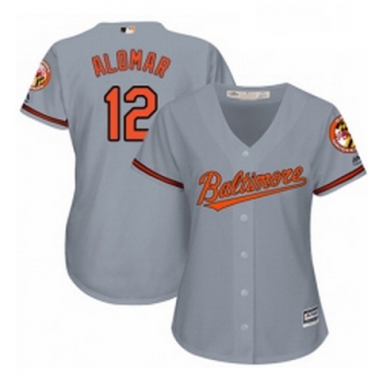 Womens Majestic Baltimore Orioles 12 Roberto Alomar Replica Grey Road Cool Base MLB Jersey Womens Majestic Baltimore Orioles 12 Roberto Alomar Replica Grey Road Cool Base MLB Jersey