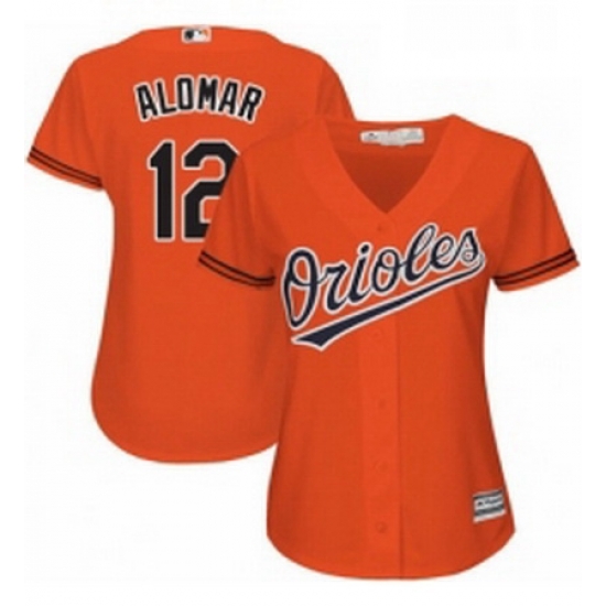Womens Majestic Baltimore Orioles 12 Roberto Alomar Replica Orange Alternate Cool Base MLB Jersey Womens Majestic Baltimore Orioles 12 Roberto Alomar Replica Orange Alternate Cool Base MLB Jersey