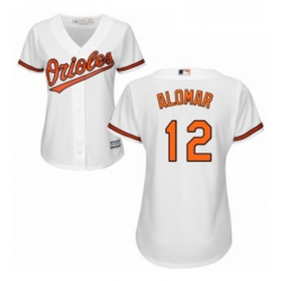 Womens Majestic Baltimore Orioles 12 Roberto Alomar Replica White Home Cool Base MLB Jersey Womens Majestic Baltimore Orioles 12 Roberto Alomar Replica White Home Cool Base MLB Jersey