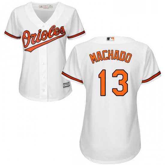 Womens Majestic Baltimore Orioles 13 Manny Machado Authentic White Home Cool Base MLB Jersey Womens Majestic Baltimore Orioles 13 Manny Machado Authentic White Home Cool Base MLB Jersey