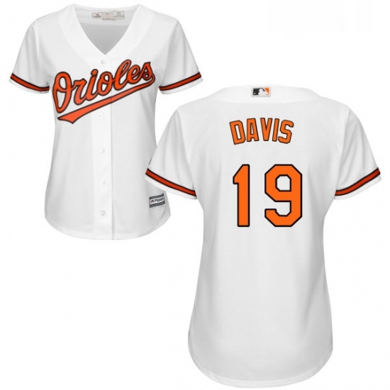 Womens Majestic Baltimore Orioles 19 Chris Davis Replica White Home Cool Base MLB Jersey Womens Majestic Baltimore Orioles 19 Chris Davis Replica White Home Cool Base MLB Jersey