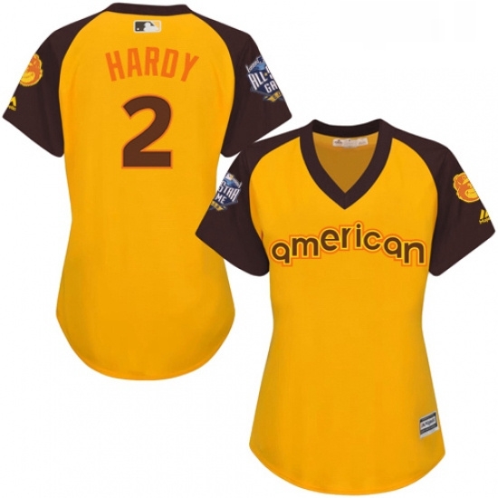 Womens Majestic Baltimore Orioles 2 JJ Hardy Authentic Yellow 2016 All Star American League BP Cool Base MLB Jersey Womens Majestic Baltimore Orioles 2 JJ Hardy Authentic Yellow 2016 All Star American League BP Cool Base MLB Jersey