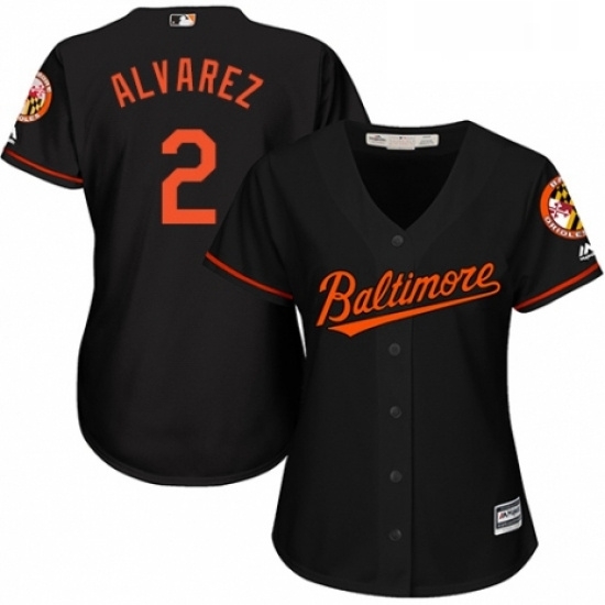 Womens Majestic Baltimore Orioles 2 Pedro Alvarez Replica Black Alternate Cool Base MLB Jersey Womens Majestic Baltimore Orioles 2 Pedro Alvarez Replica Black Alternate Cool Base MLB Jersey