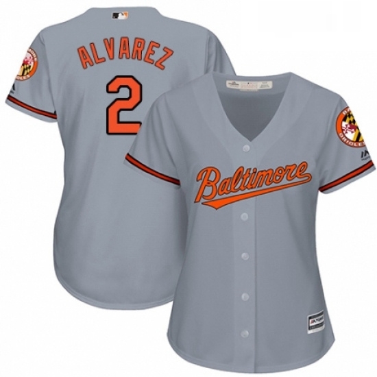 Womens Majestic Baltimore Orioles 2 Pedro Alvarez Replica Grey Road Cool Base MLB Jersey Womens Majestic Baltimore Orioles 2 Pedro Alvarez Replica Grey Road Cool Base MLB Jersey