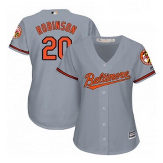 Womens Majestic Baltimore Orioles 20 Frank Robinson Authentic Grey Road Cool Base MLB Jersey Womens Majestic Baltimore Orioles 20 Frank Robinson Authentic Grey Road Cool Base MLB Jersey
