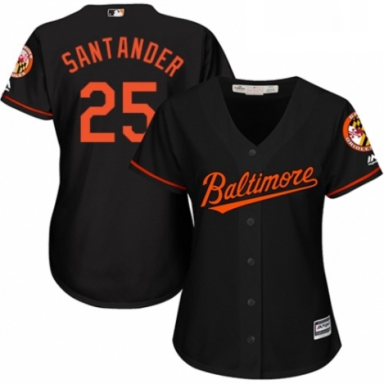 Womens Majestic Baltimore Orioles 25 Anthony Santander Replica Black Alternate Cool Base MLB Jersey Womens Majestic Baltimore Orioles 25 Anthony Santander Replica Black Alternate Cool Base MLB Jersey
