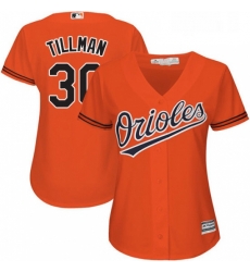 Womens Majestic Baltimore Orioles 30 Chris Tillman Replica Orange Alternate Cool Base MLB Jersey