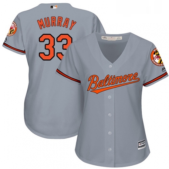Womens Majestic Baltimore Orioles 33 Eddie Murray Replica Grey Road Cool Base MLB Jersey Womens Majestic Baltimore Orioles 33 Eddie Murray Replica Grey Road Cool Base MLB Jersey