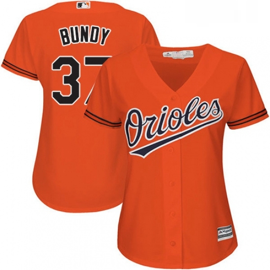 Womens Majestic Baltimore Orioles 37 Dylan Bundy Replica Orange Alternate Cool Base MLB Jersey Womens Majestic Baltimore Orioles 37 Dylan Bundy Replica Orange Alternate Cool Base MLB Jersey