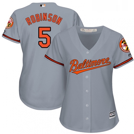 Womens Majestic Baltimore Orioles 5 Brooks Robinson Authentic Grey Road Cool Base MLB Jersey Womens Majestic Baltimore Orioles 5 Brooks Robinson Authentic Grey Road Cool Base MLB Jersey