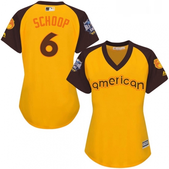Womens Majestic Baltimore Orioles 6 Jonathan Schoop Authentic Yellow 2016 All Star American League BP Cool Base MLB Jersey Womens Majestic Baltimore Orioles 6 Jonathan Schoop Authentic Yellow 2016 All Star American League BP Cool Base MLB Jersey