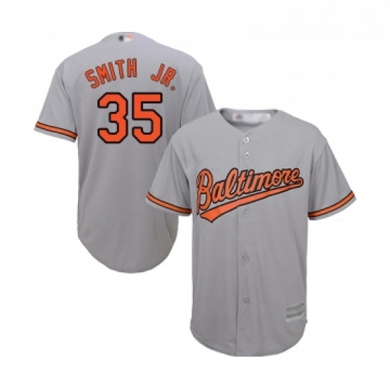 Youth Baltimore Orioles 35 Dwight Smith Jr Replica Grey Road Cool Base Baseball Jersey 
