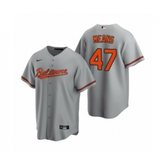 Youth Baltimore Orioles #47 John Means Nike Gray Replica Road Jersey Youth Baltimore Orioles #47 John Means Nike Gray Replica Road Jersey